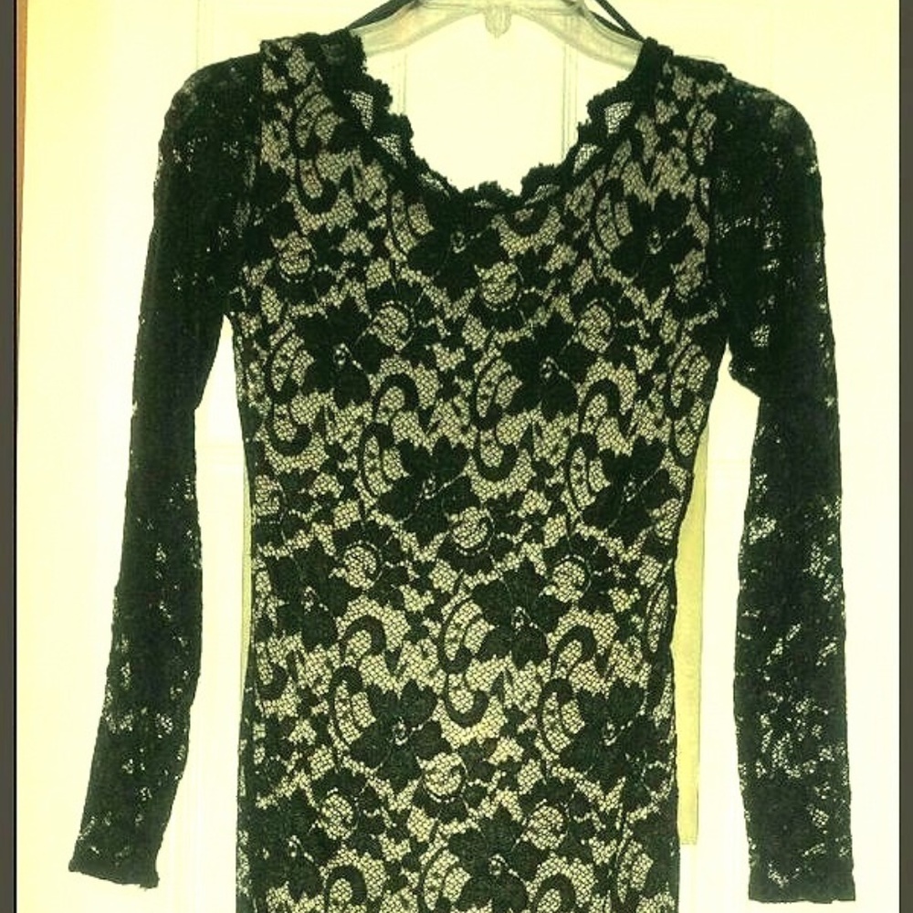 Arden B black nude lace bodycon dress